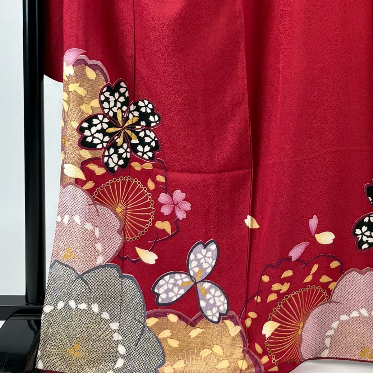 正絹 振袖 ≪早い者勝ち≫【美品】 花柄 ● 67 赤 単品 成人式 桜 着物・浴衣