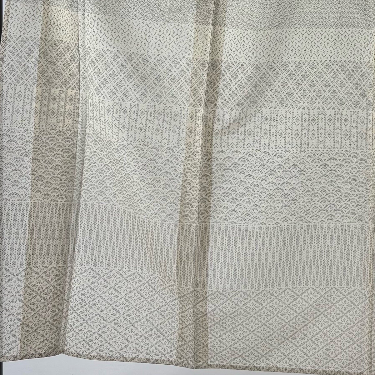 美品】 付下げ 身丈155cm 裄丈64.5cm M 薄物 夏紬地 青海波 菱
