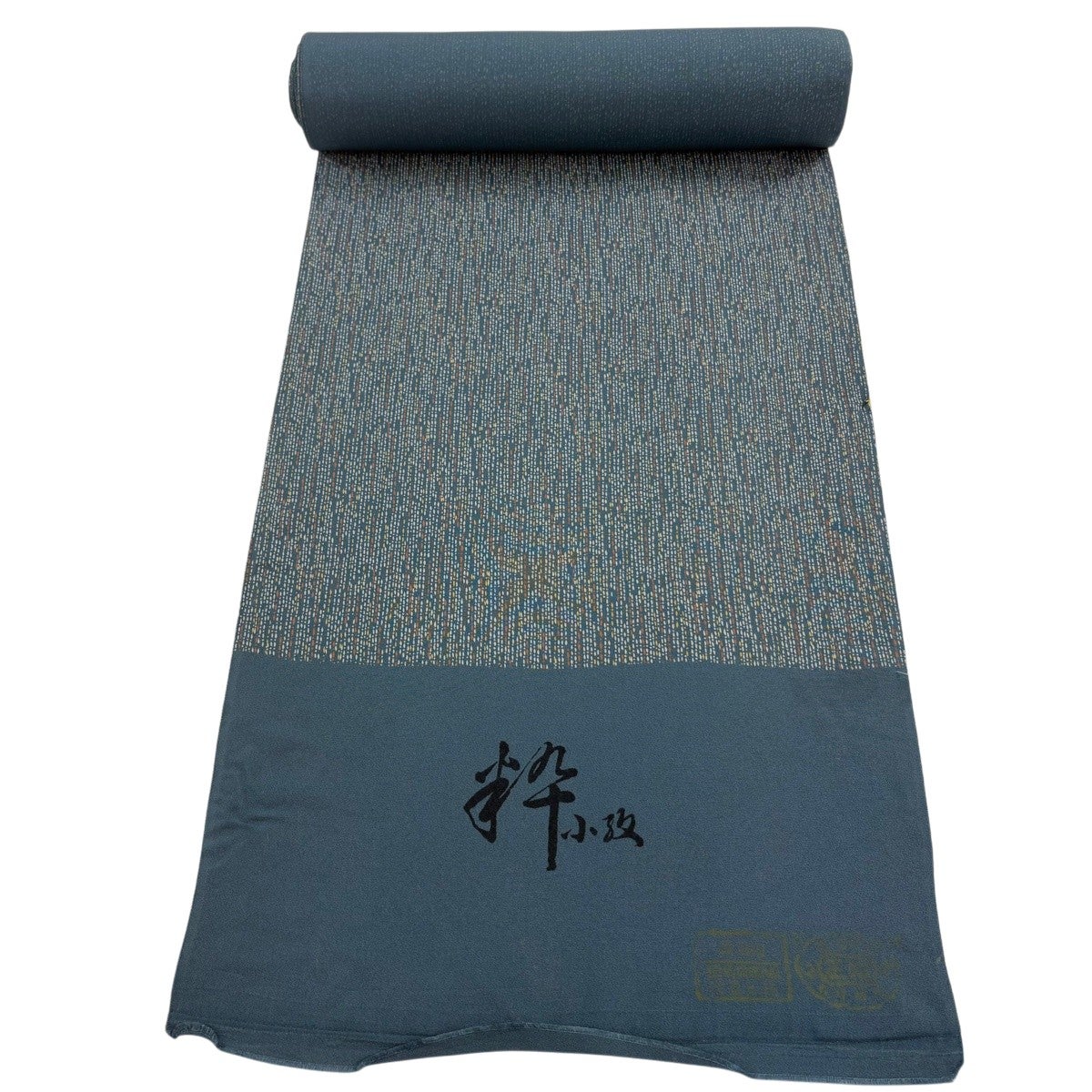 反物 秀品 紬 亀甲 草花 紺色 正絹｜中古・古着・リサイクル着物通販