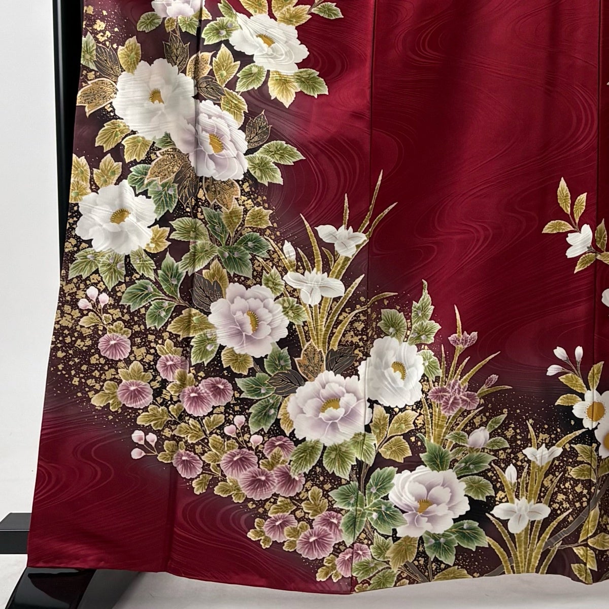 振袖 身丈162cm 裄丈65.5cm M 袷 袋帯フルセット 落款あり 牡丹 菊