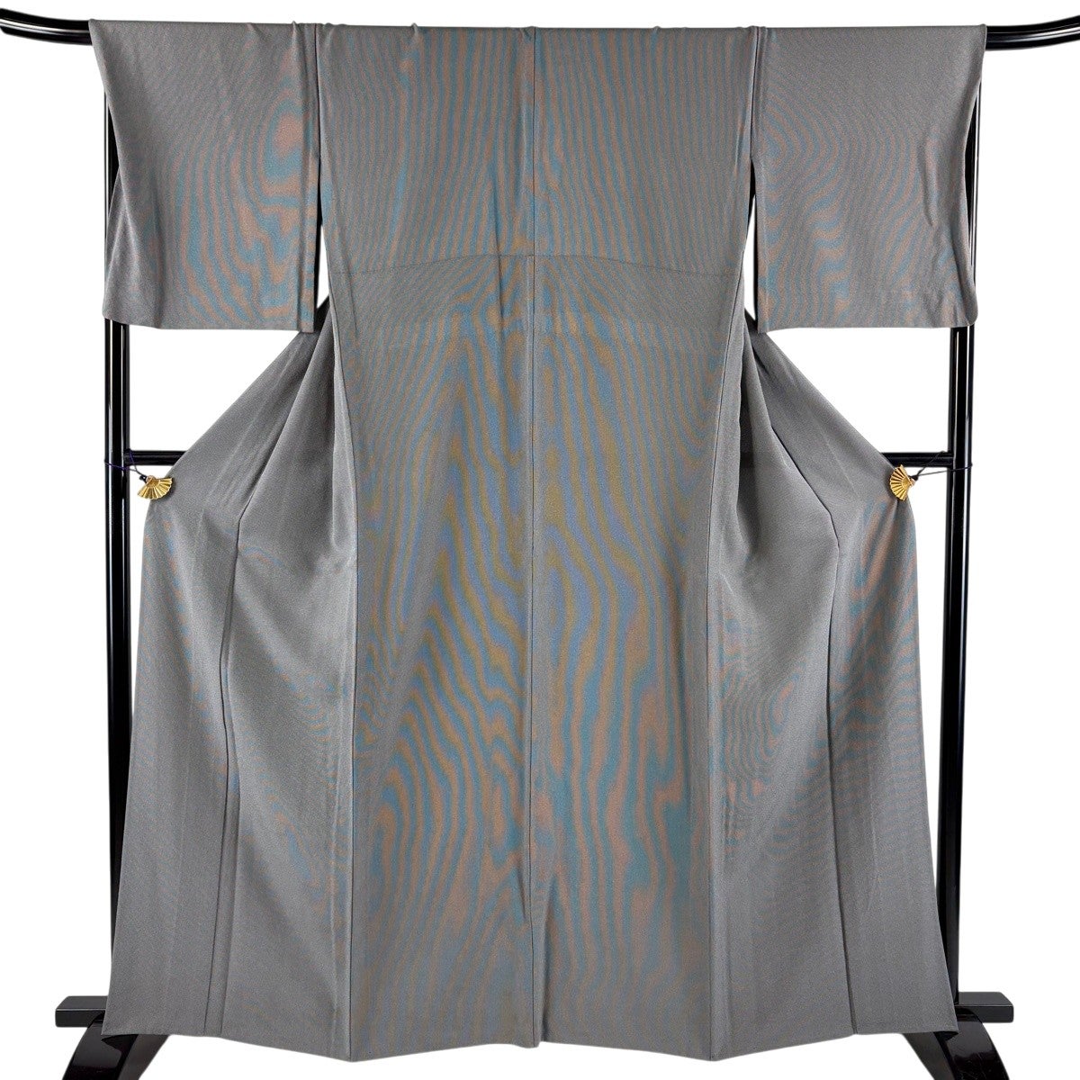 江戸小紋 身丈163cm 裄丈68.5cm L 単衣 万筋 墨色 正絹 逸品｜中古