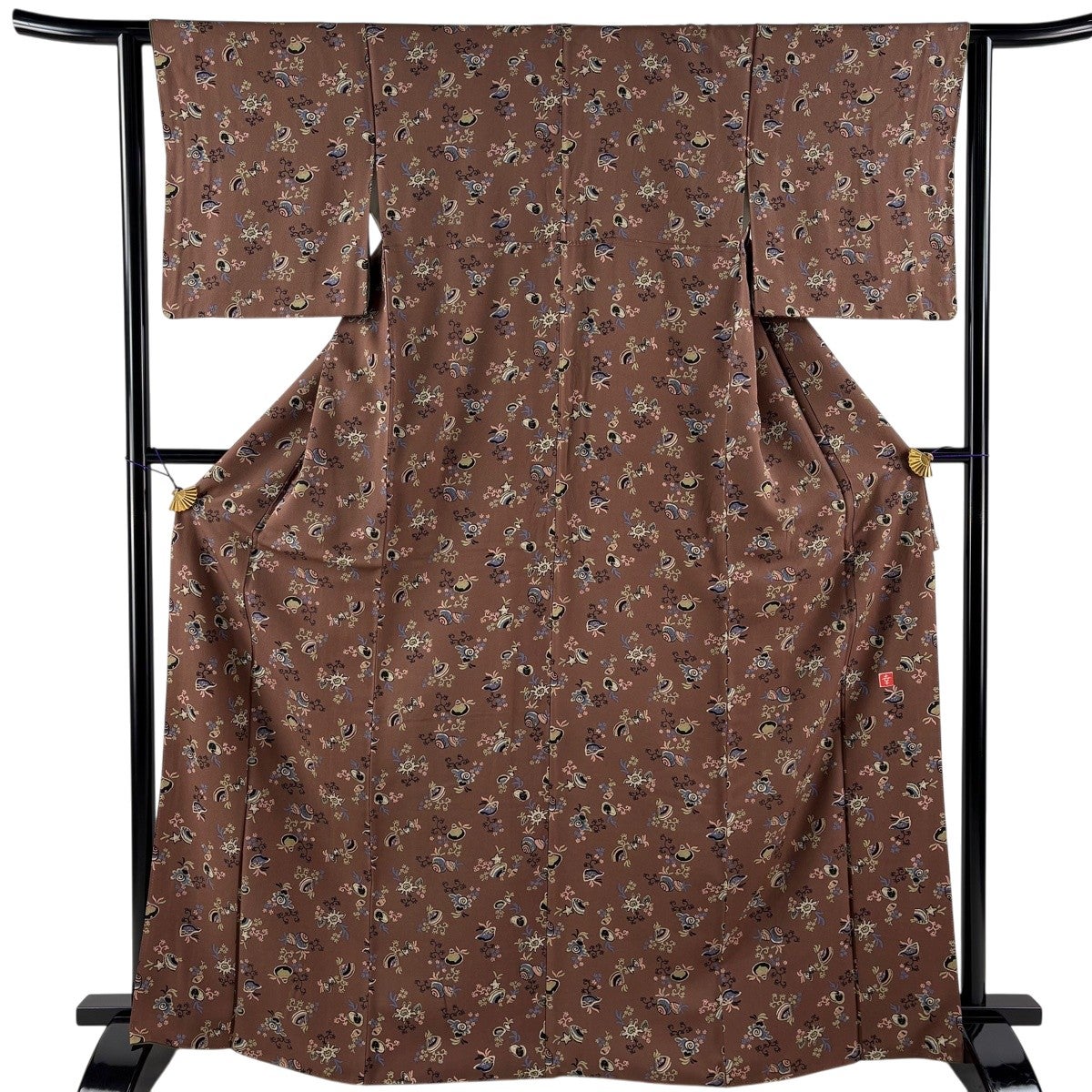 美品】 色無地 身丈162cm 裄丈67.5cm L 袷 花井幸子 落款あり ピンク
