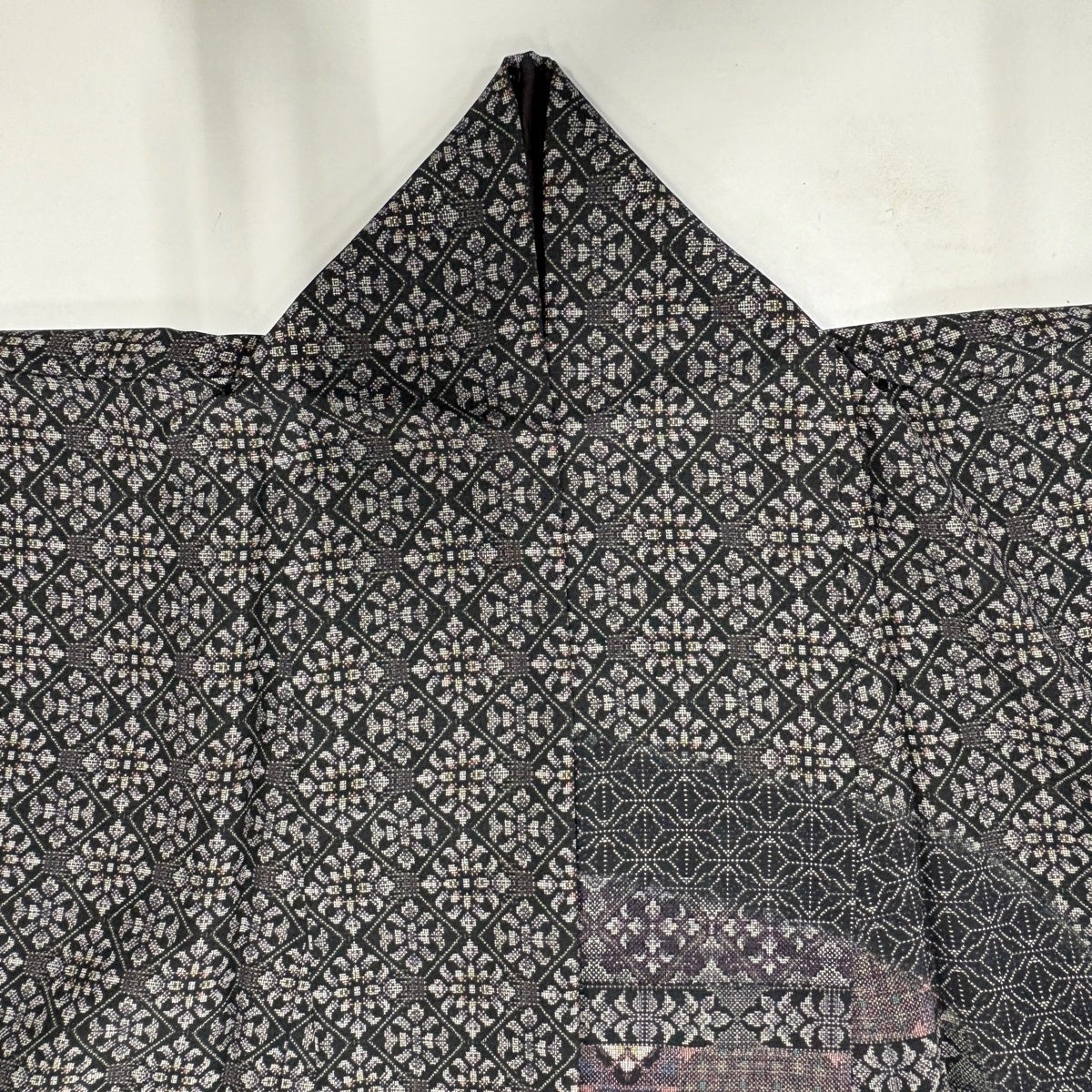 美品】 訪問着 身丈171.5cm 裄丈67.5cm L 袷 紬地 桜 寄せ柄 金糸 刺繍