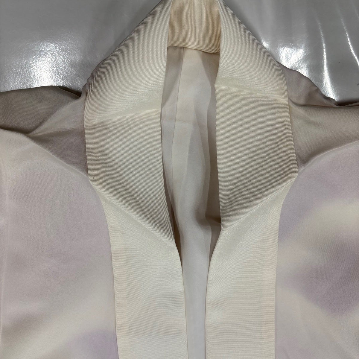 長襦袢 身丈122cm 裄丈62.5cm S 山並み ぼかし 薄紫 正絹 秀品｜中古