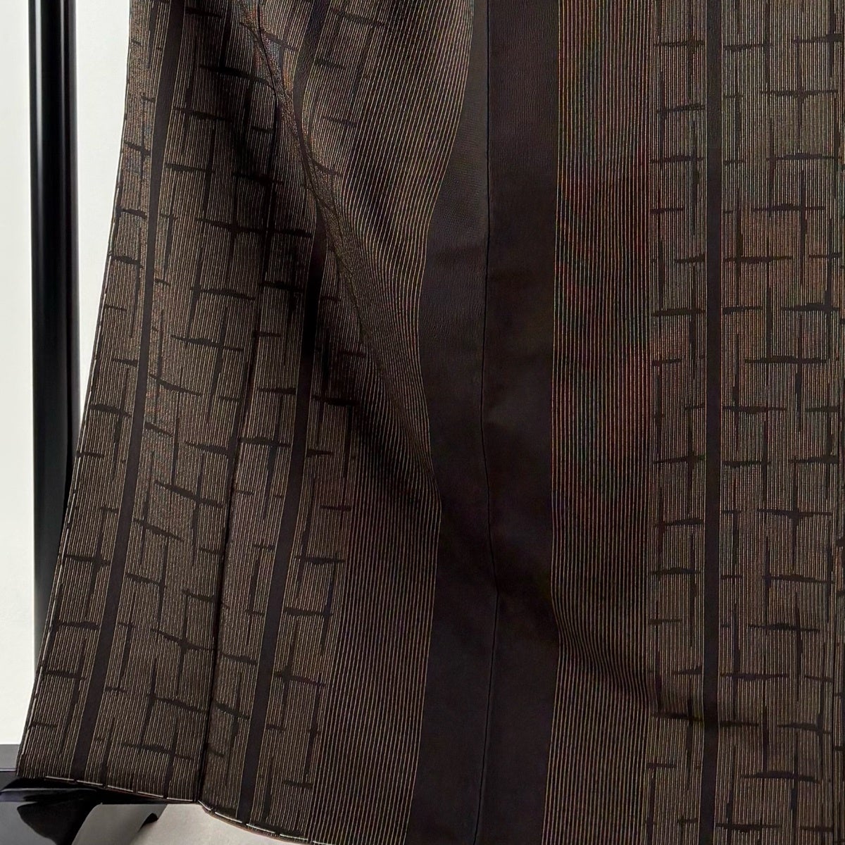 美品】 紬 身丈163.5cm 裄丈64cm M 袷 白川貞夫 本しぼ柿渋染め 落款
