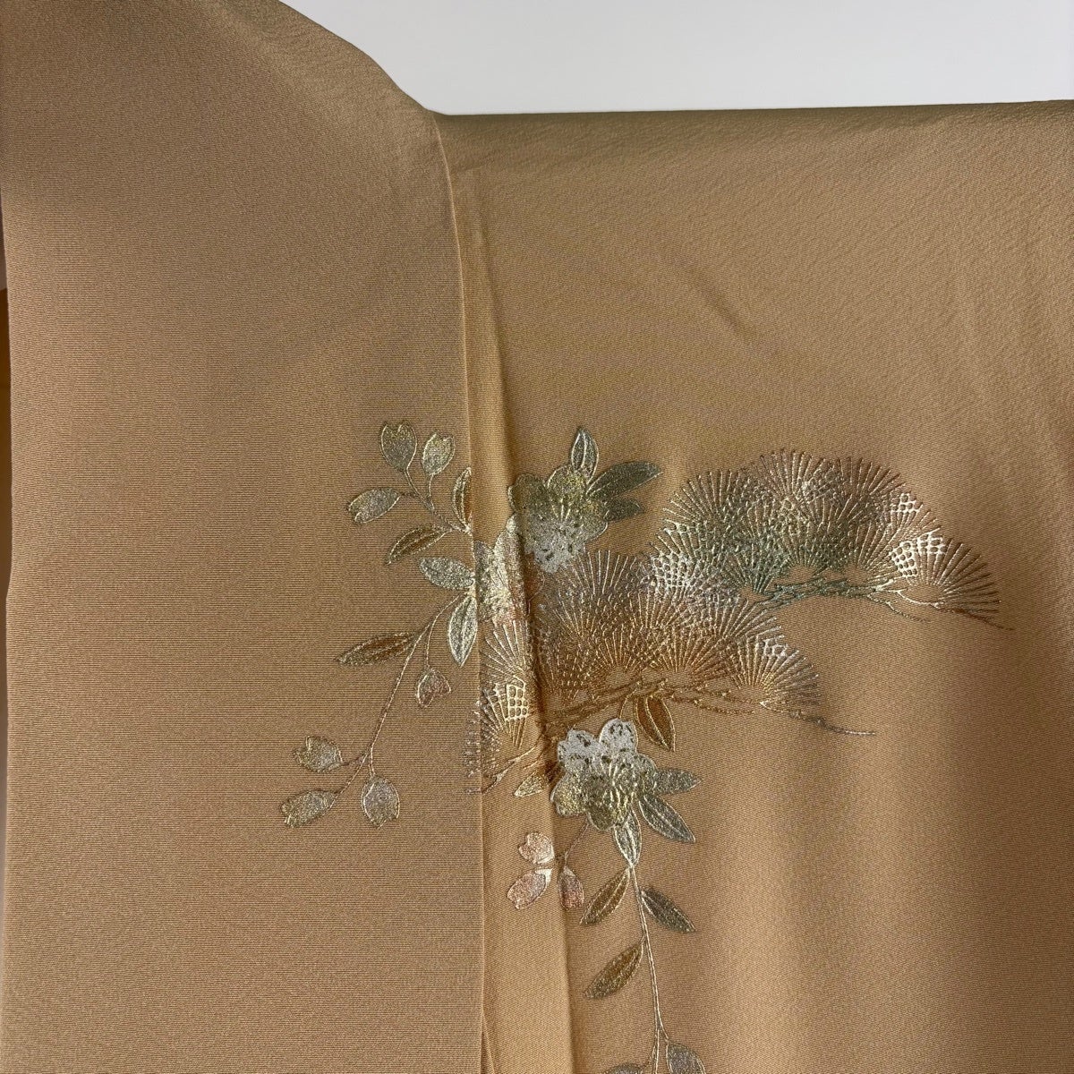 訪問着 身丈154.5cm 裄丈65cm M 袷 和田光正 落款あり 松 桜 金銀彩