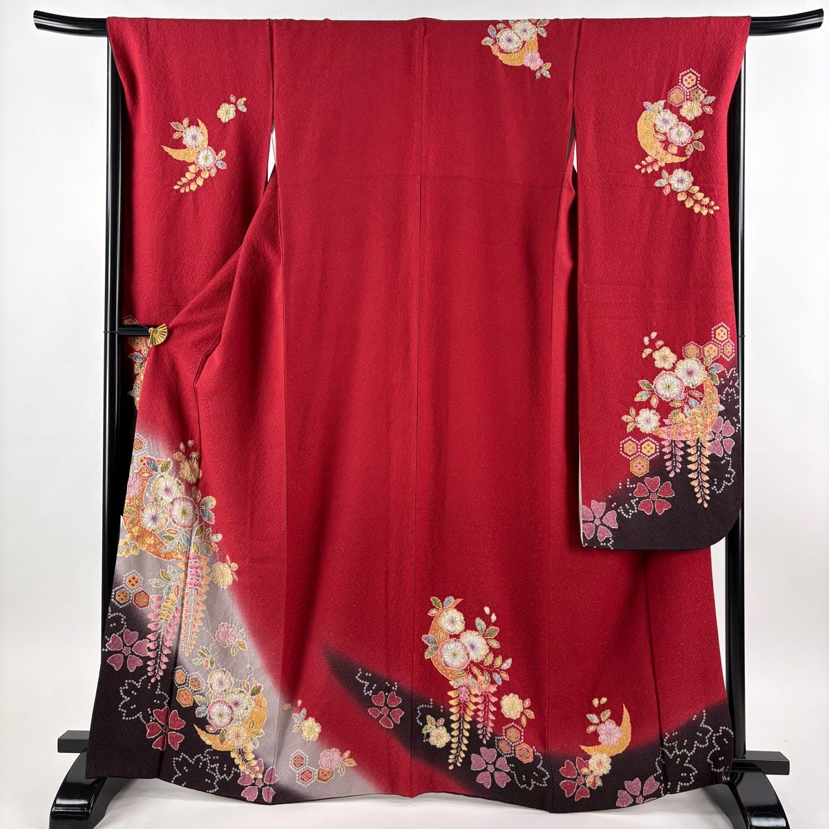 美品】 振袖 身丈165.5cm 裄丈68cm L 袷 徳永憲峯 落款あり 辻が花