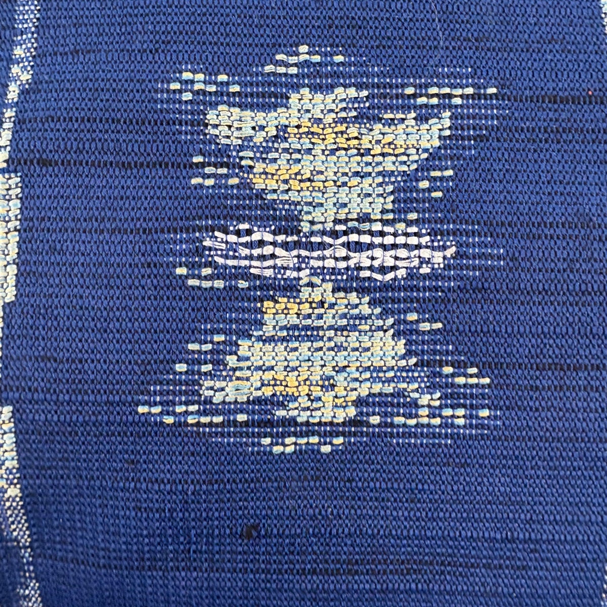 美品】 名古屋帯 優品 八寸名古屋帯 松葉仕立て 花 格子 紺色 正絹