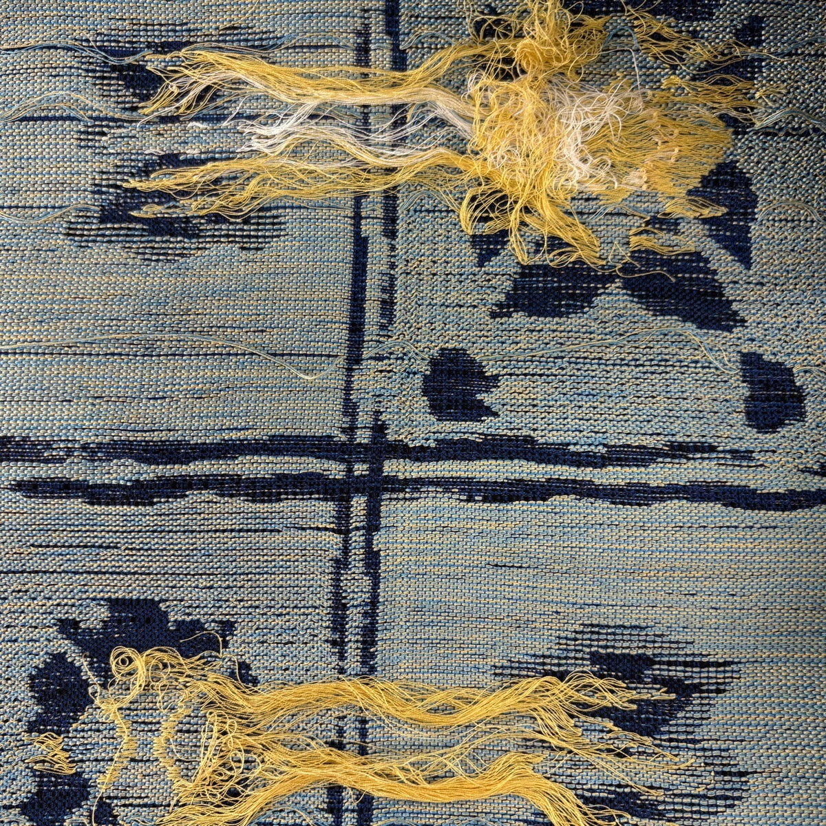 美品】 名古屋帯 優品 八寸名古屋帯 松葉仕立て 花 格子 紺色 正絹
