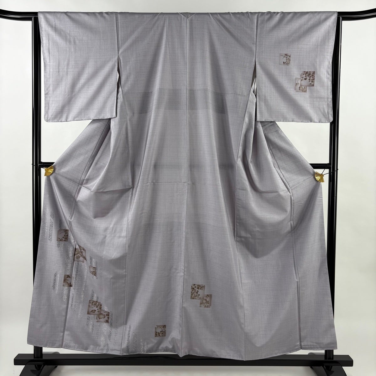 大島紬 身丈155cm 裄丈65cm 正絹 秀品 【中古】 美品】 大島紬 身丈161cm 裄丈65cm M 袷 証紙あり 草花 紺色 正絹 秀品