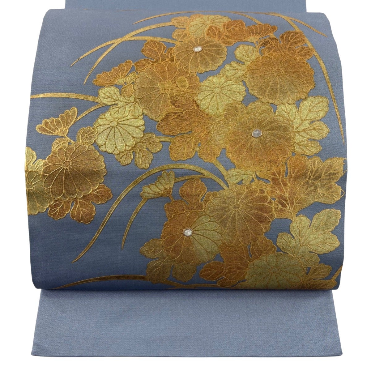 袋帯 秀品 風景 建物 螺鈿箔 金彩 金色 お太鼓柄 正絹｜中古・古着