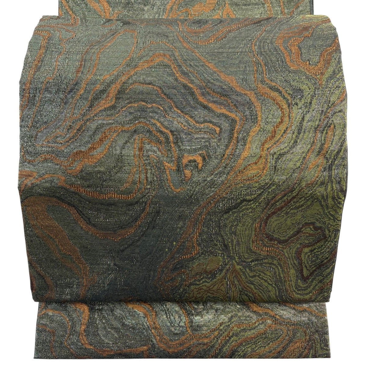 30%OFF 【美品】 袋帯 秀品 やまと 桜 波 箔 金銀糸 薄緑 六通 正絹