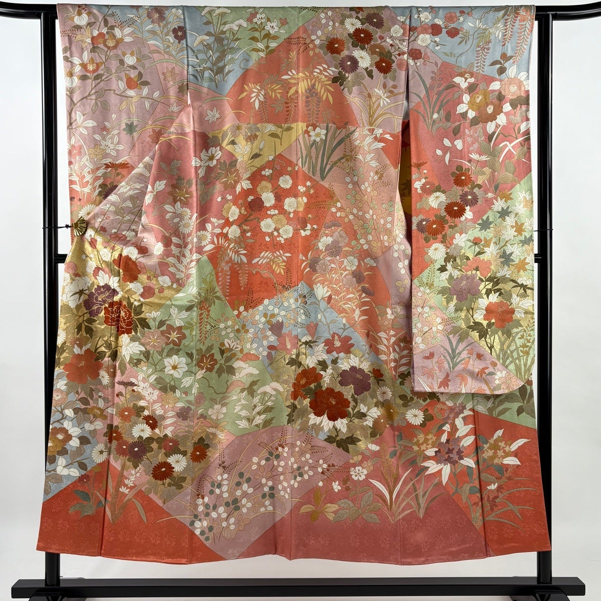 振袖 身丈152cm 裄丈62cm S 袷 藤井寛 ますいわ屋 落款あり 牡丹 枝梅