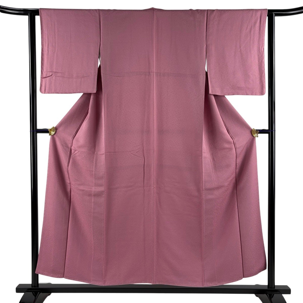 美品】 色無地 身丈154cm 裄丈61cm S 袷 地紋 紫 正絹 優品｜中古