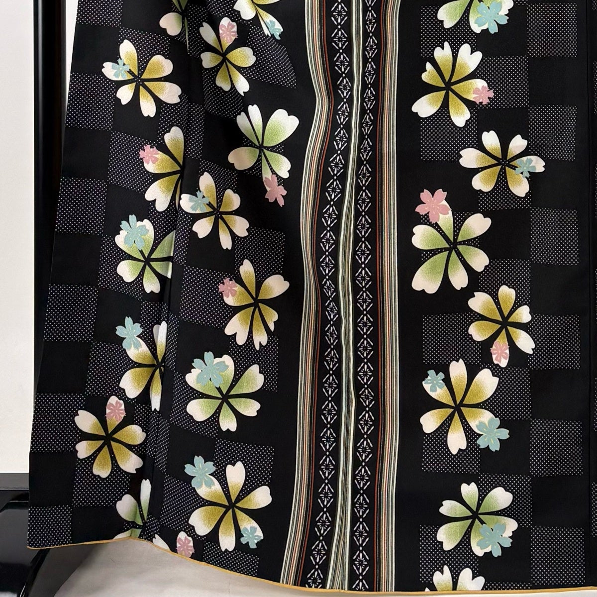 美品】 小紋 身丈165cm 裄丈66.5cm M 袷 名古屋帯セット 洗える着物 花
