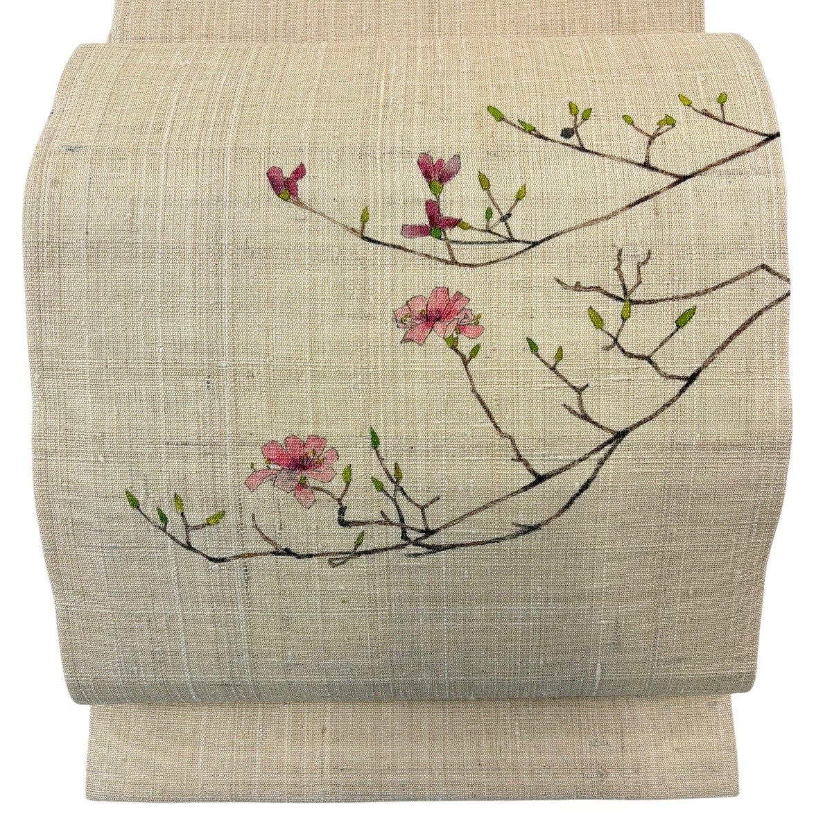美品】 名古屋帯 逸品 落款あり 松葉仕立て 八寸名古屋帯 枝花
