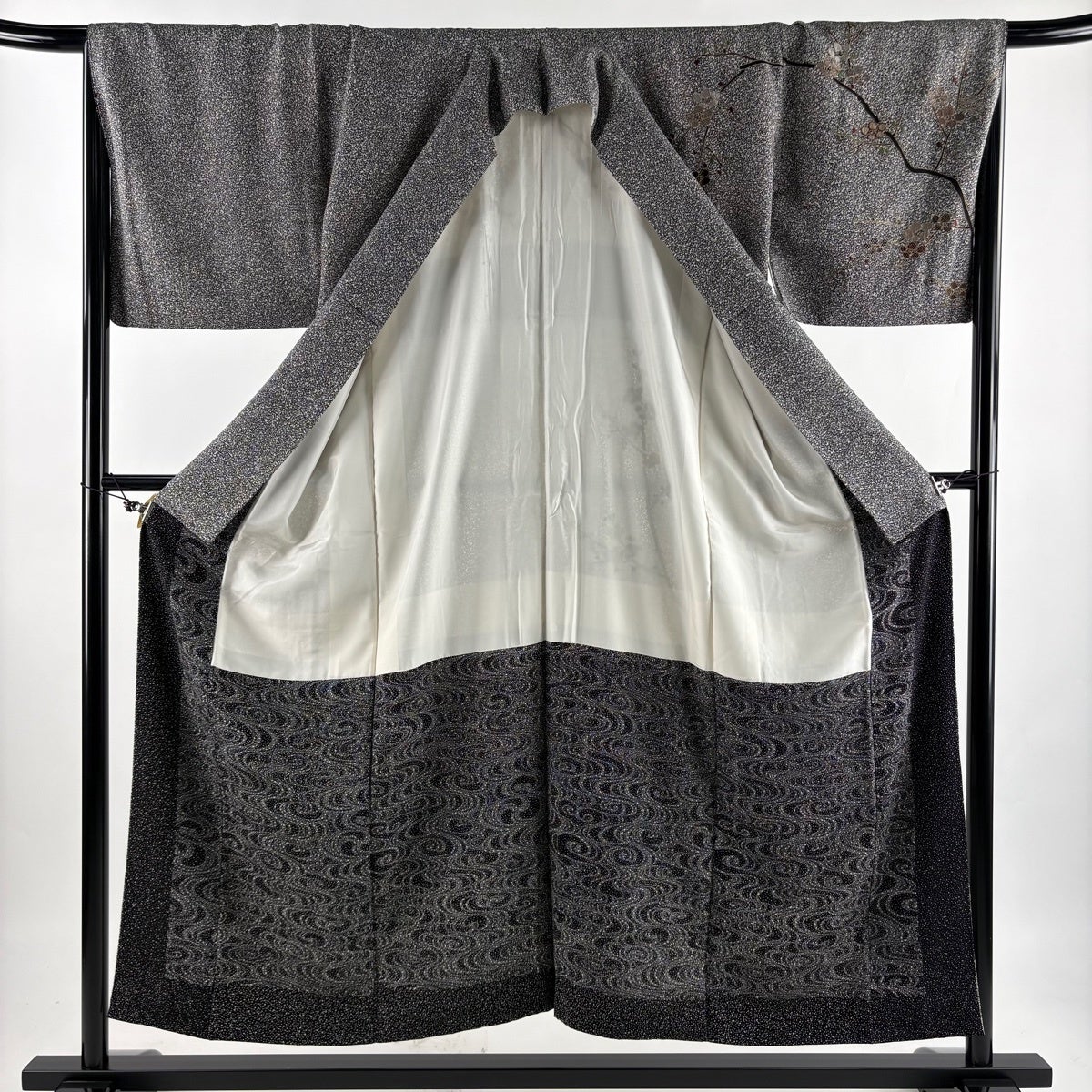美品】 訪問着 身丈152.5cm 裄丈67cm M 袷 川村久太郎 落款あり 枝梅