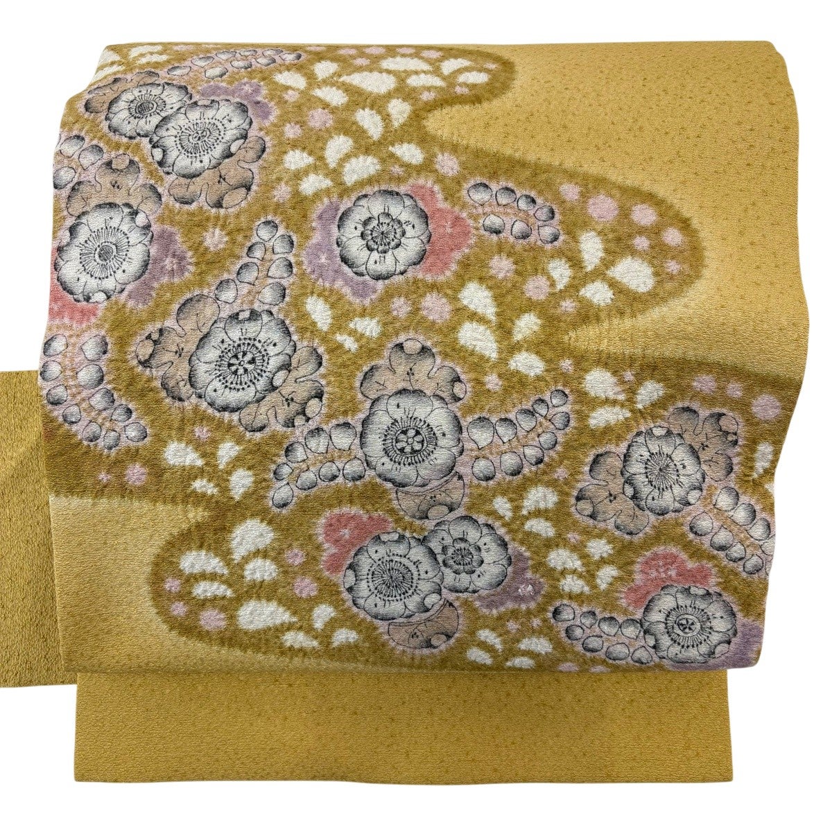美品】 名古屋帯 名品 落款あり 辻が花 黄土色 正絹｜中古・古着