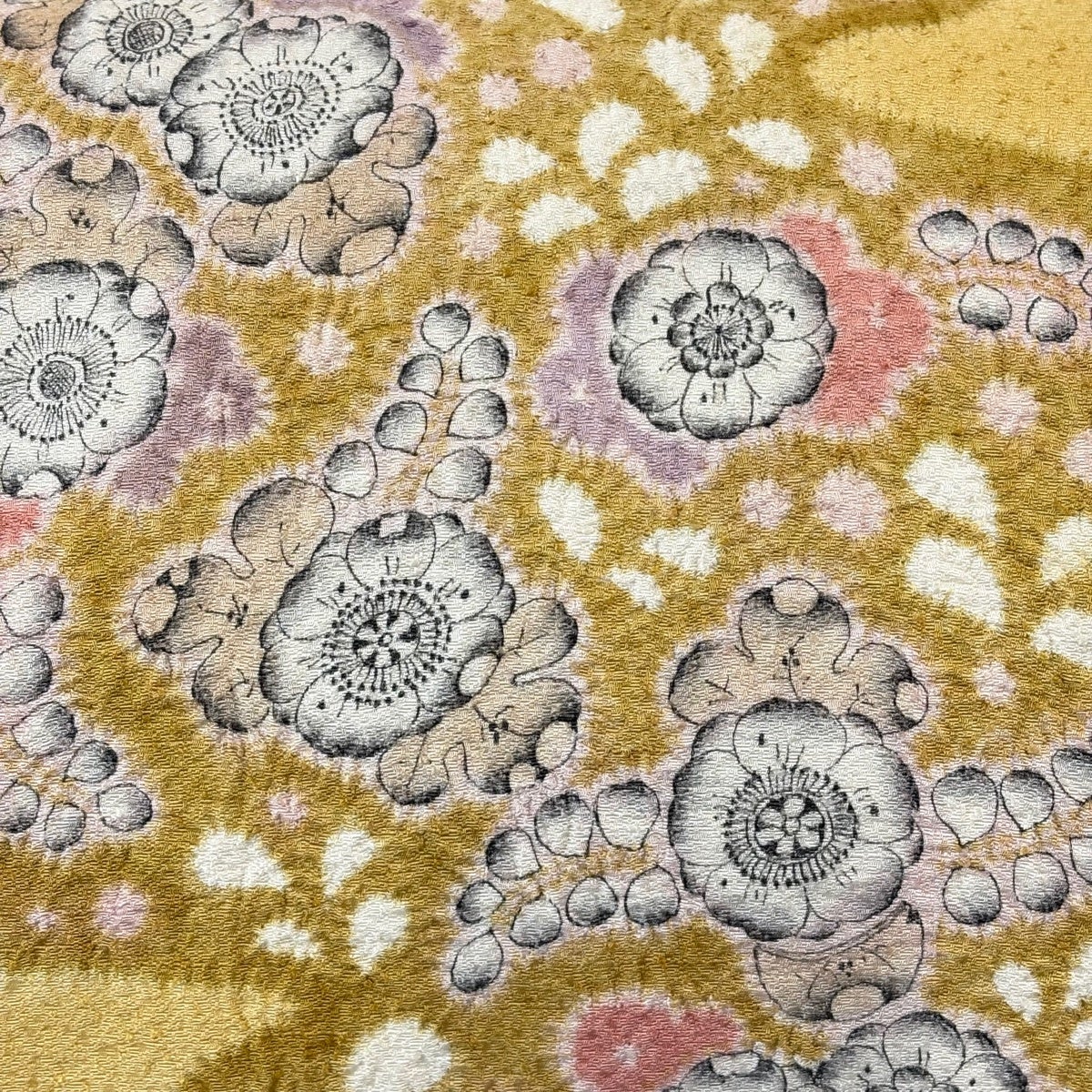 美品】 名古屋帯 名品 落款あり 辻が花 黄土色 正絹｜中古・古着