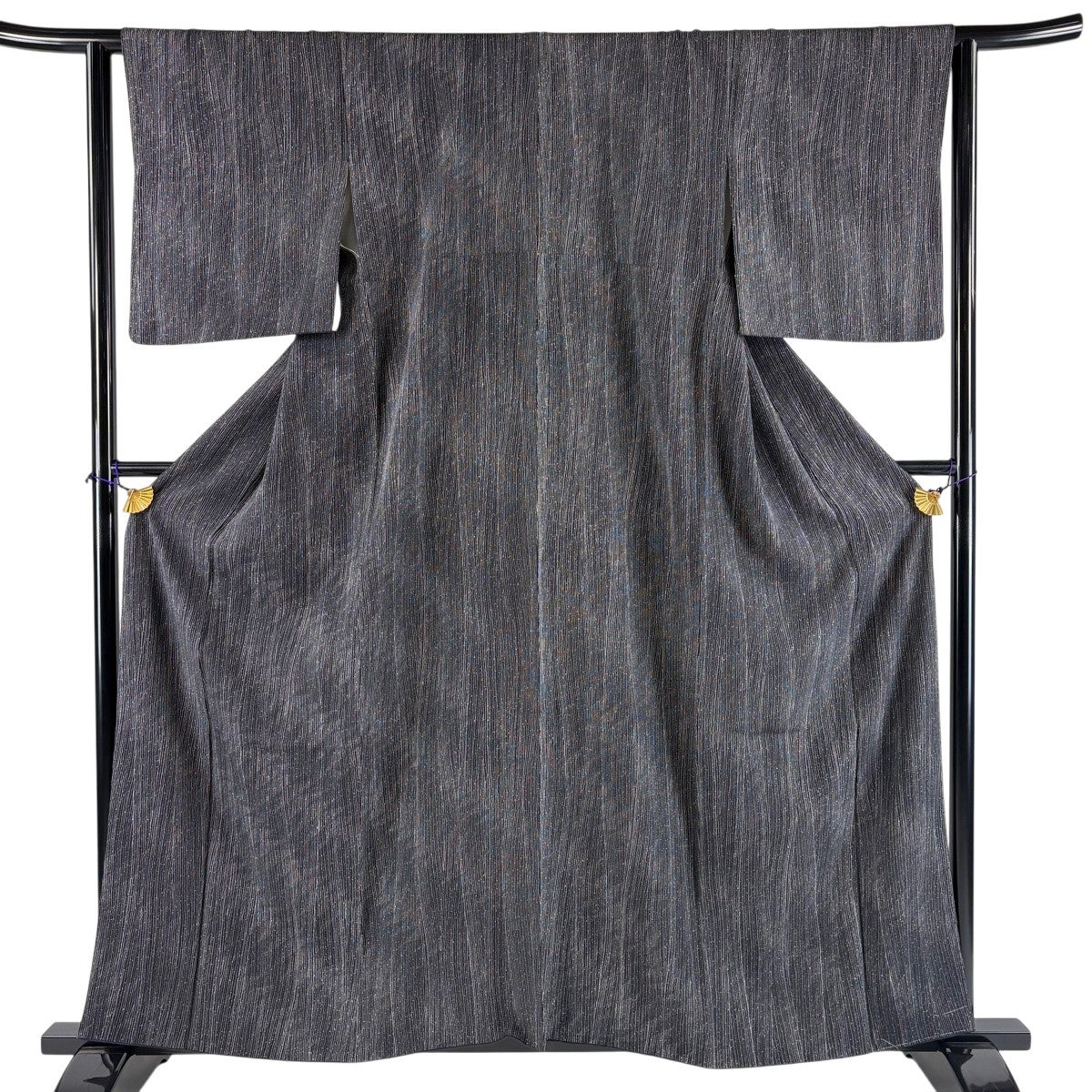 美品】 小紋 身丈154.5cm 裄丈61cm S 袷 陶彩染 幾何学模様 薄茶色
