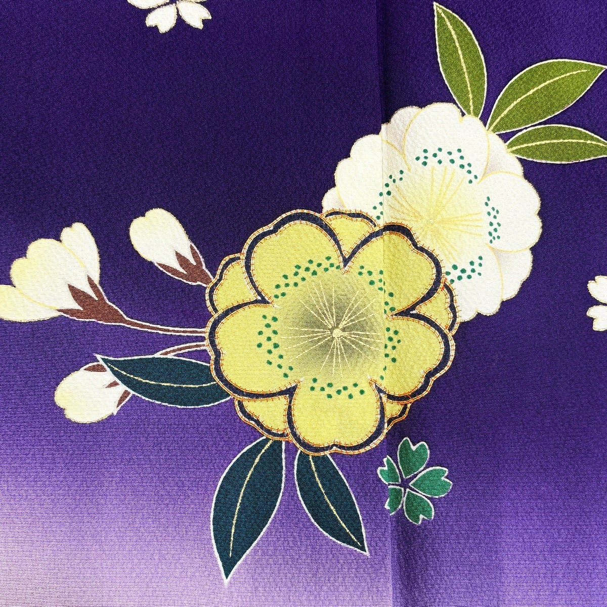 振袖 身丈164cm 裄丈64cm M 袷 桜 金糸 金彩 紫 正絹 秀品｜中古・古着