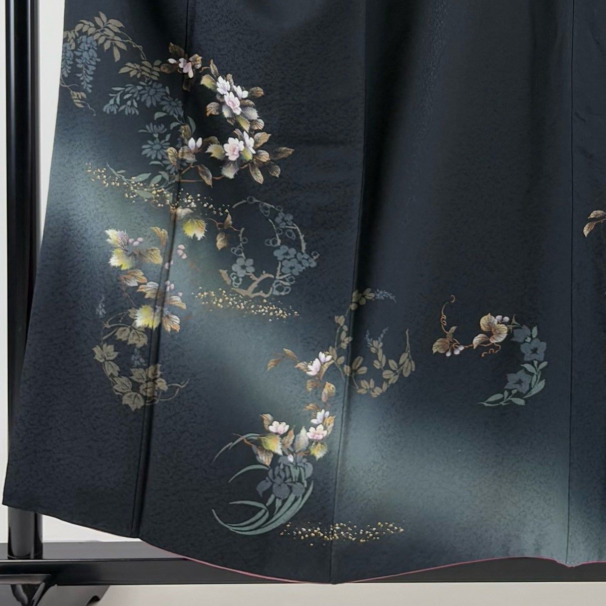 付下げ 身丈156.5cm 裄丈63.5cm S 袷 バチ衿 やまと 落款あり 桜 葉と