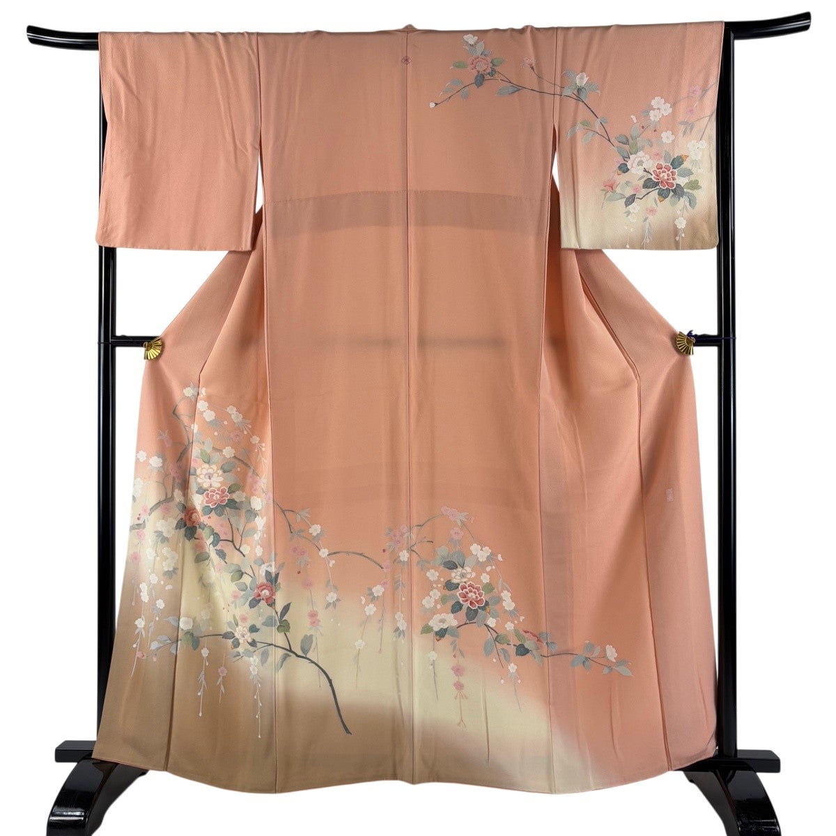 美品 正絹振袖3点セット 桜尽くし 金彩 卒業式 裄67 身丈163