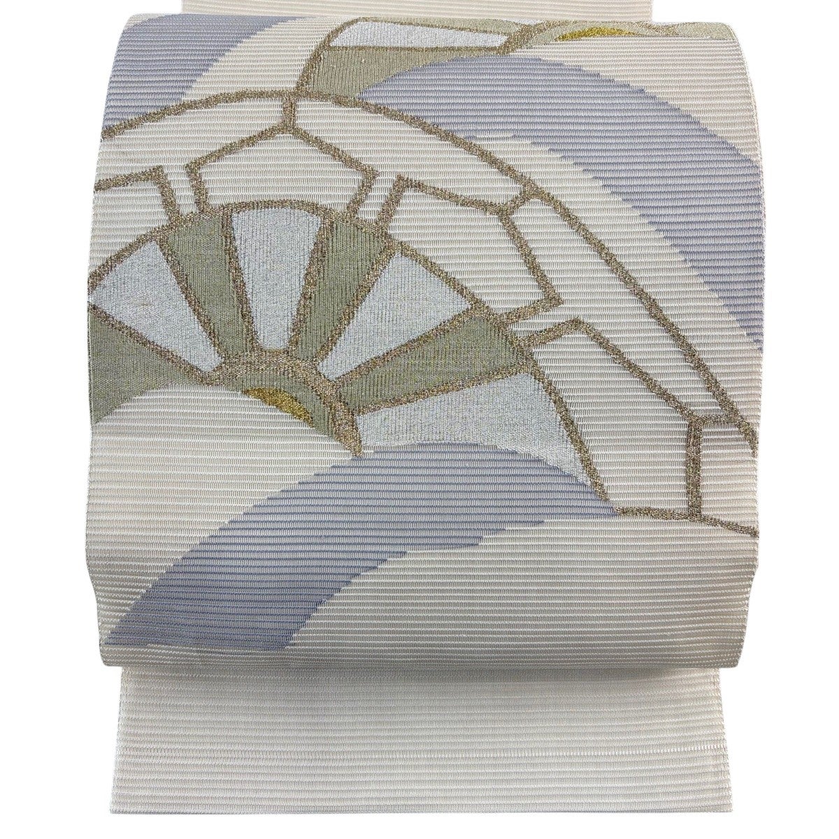 美品】 袋帯 秀品 夏帯 関西仕立て 椿 松竹 金銀糸 クリーム 六通 正絹