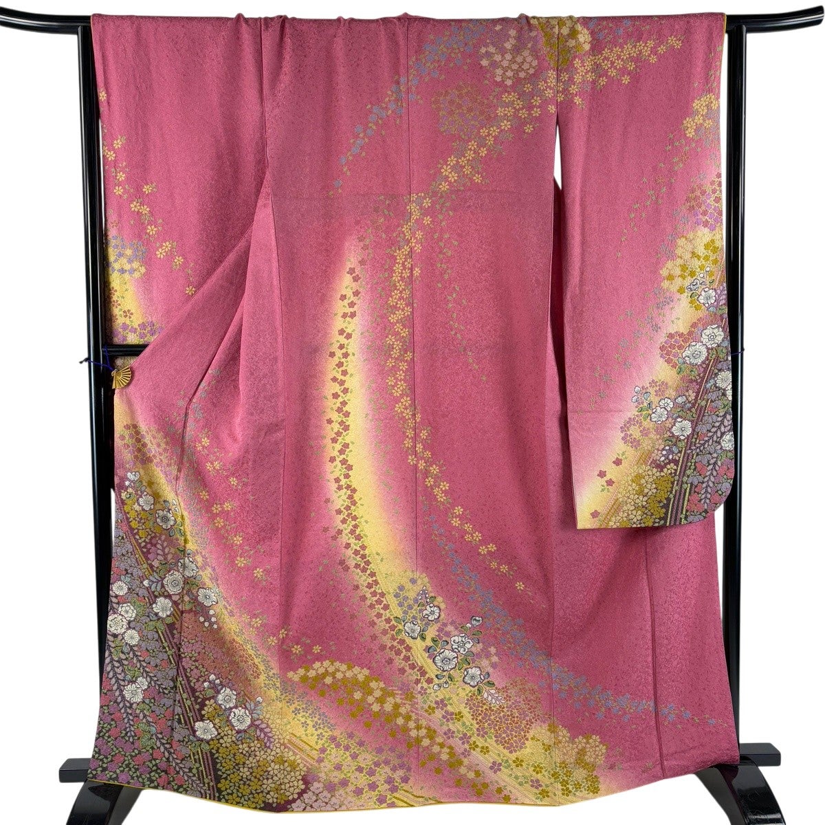 美品】 振袖 身丈164.5cm 裄丈66cm M 袷 辻が花柄 金通し ぼかし