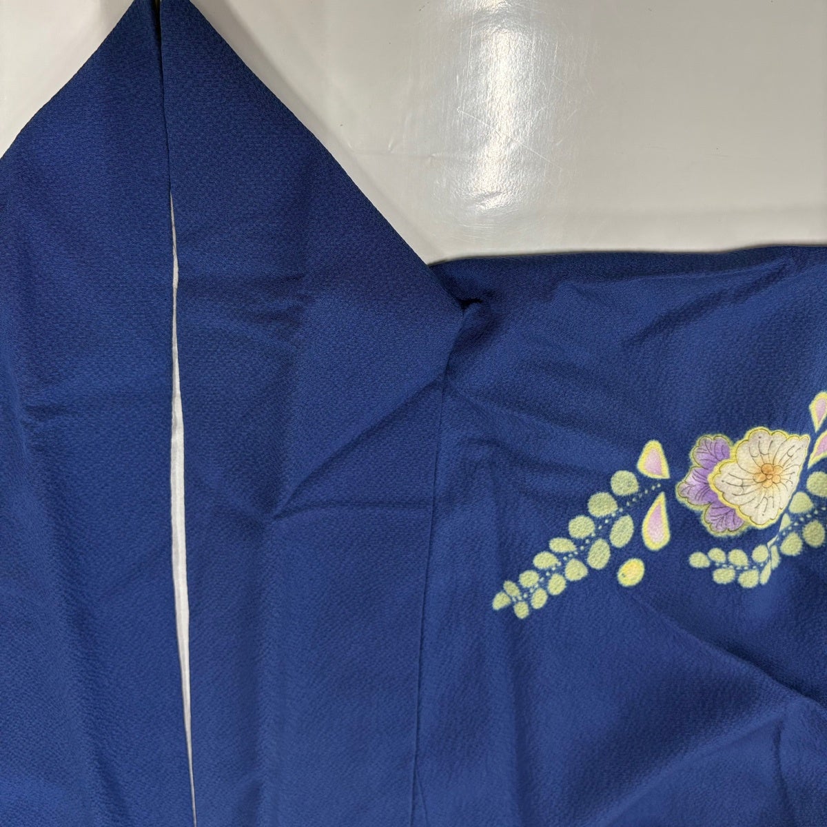 振袖 紺色 辻ヶ花 正絹 【中古】 身丈162cm 裄丈66.5cm 振袖 身丈164.5cm 裄丈64.5cm M 袷 辻が花 ぼかし 青 正絹 名品｜中古