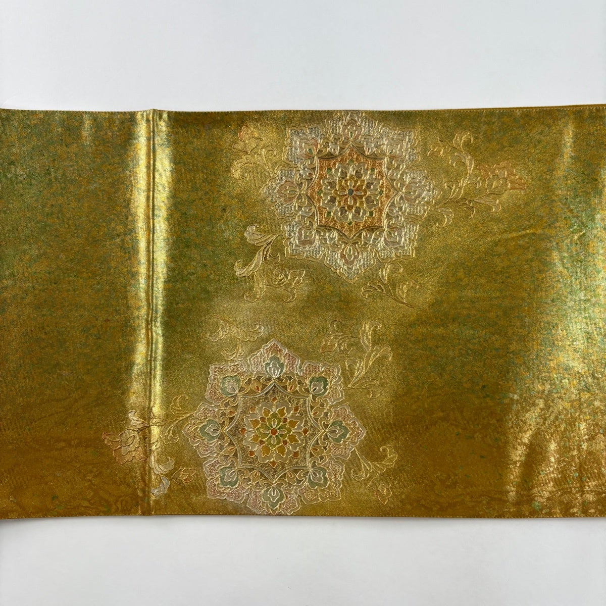 袋帯 名品 鳳凰 華文 螺鈿 金彩 金色 お太鼓柄 正絹｜中古・古着