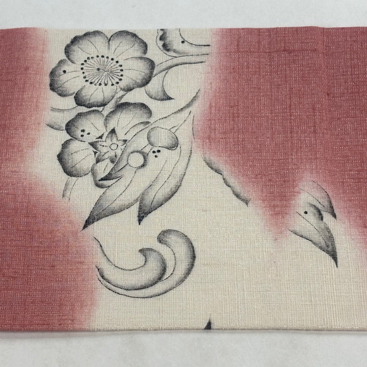 美品】 名古屋帯 逸品 大脇一心 落款あり 辻が花 霞 青灰色 正絹｜中古