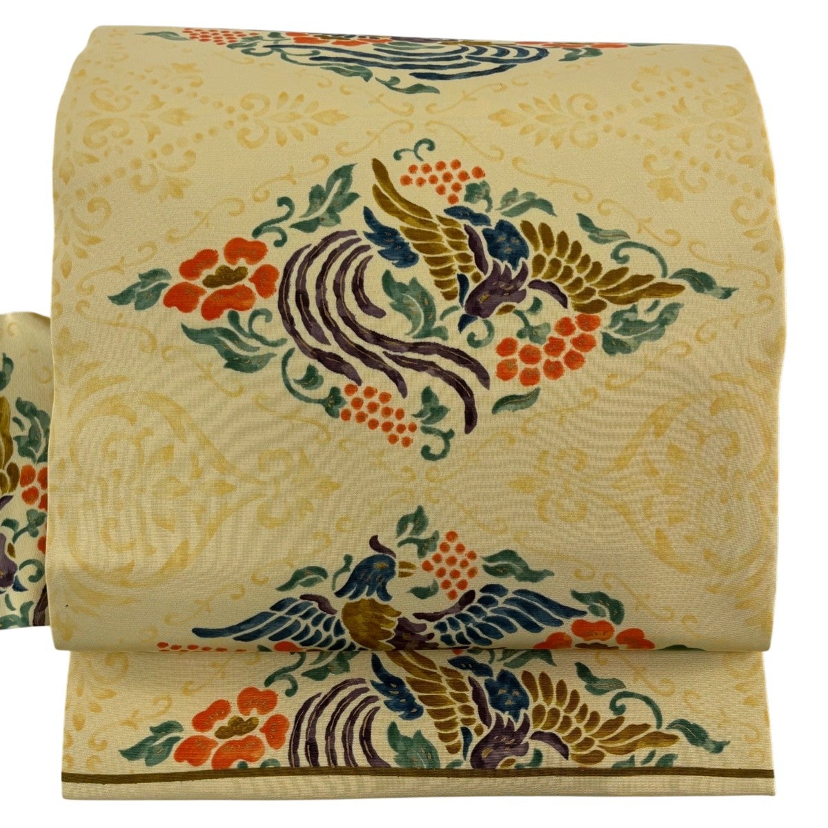 名古屋帯 優品 鳳凰 葡萄唐草 金彩 黄色 正絹｜中古・古着・リサイクル