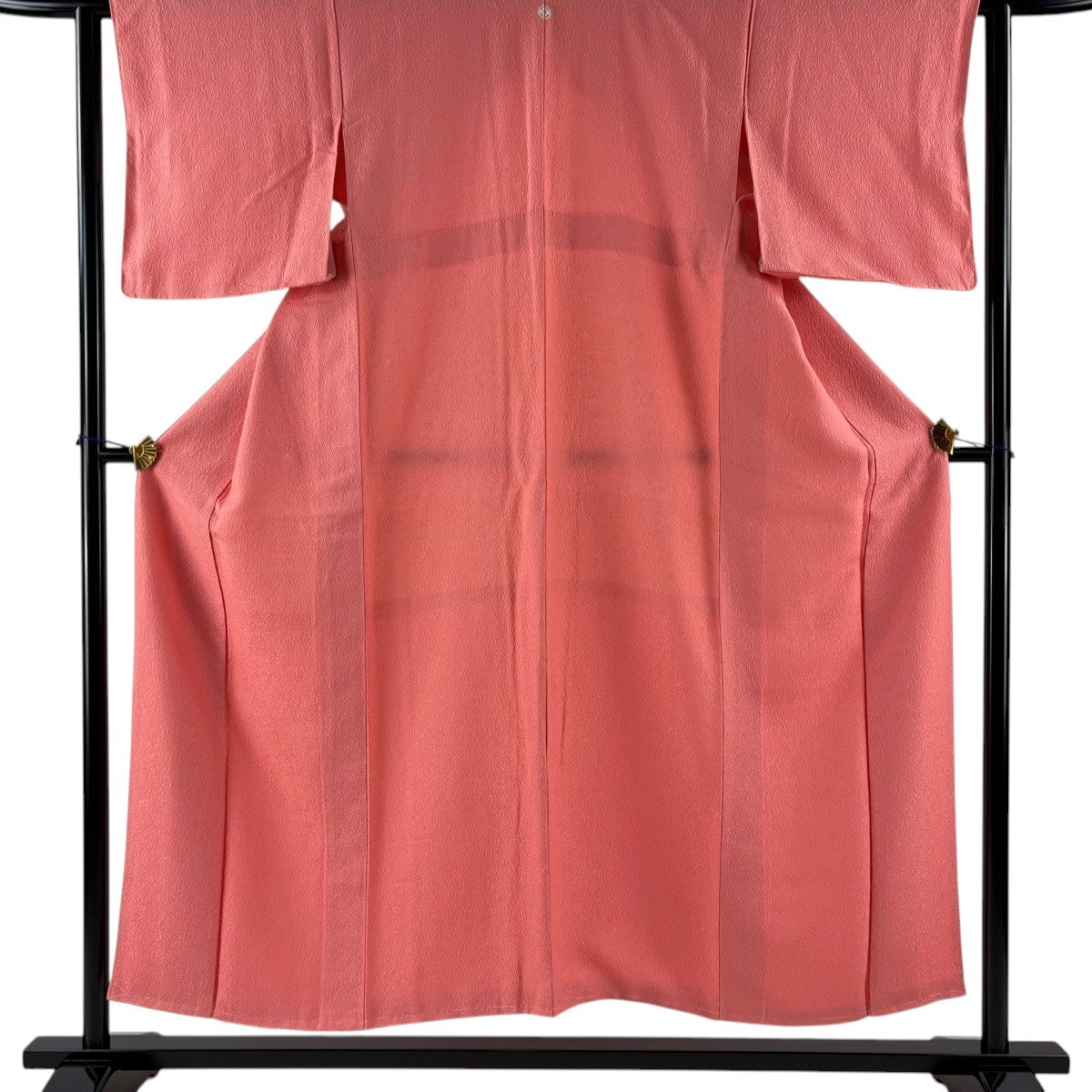 美品】 色無地 身丈152cm 裄丈62cm S 袷 地紋 ピンク 正絹 優品 一つ紋
