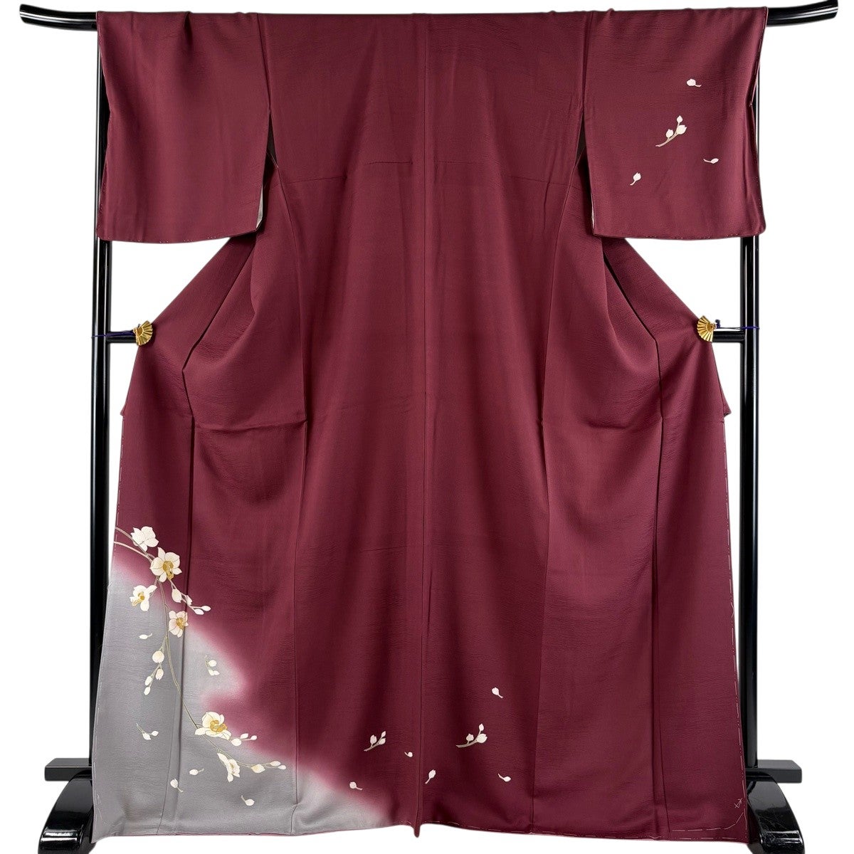 美品】 付下げ 身丈159cm 裄丈69.5cm L 袷 落款あり 葉柄 金彩