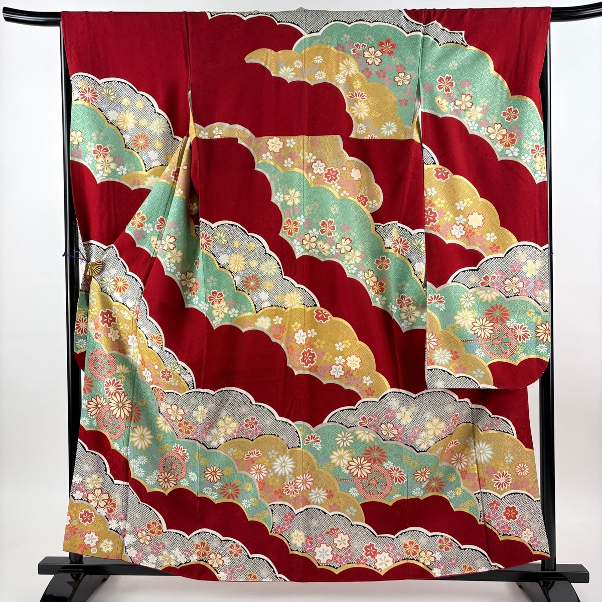 振袖 袷 正絹 金彩 M 金糸 秀品 雲文 身丈160.5cm 秀 身丈165cm S 蝶