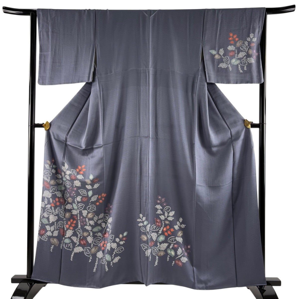 付下げ 身丈161cm 裄丈62cm S 袷 蔦 幾何学 金彩 薄オレンジ 正絹 秀品