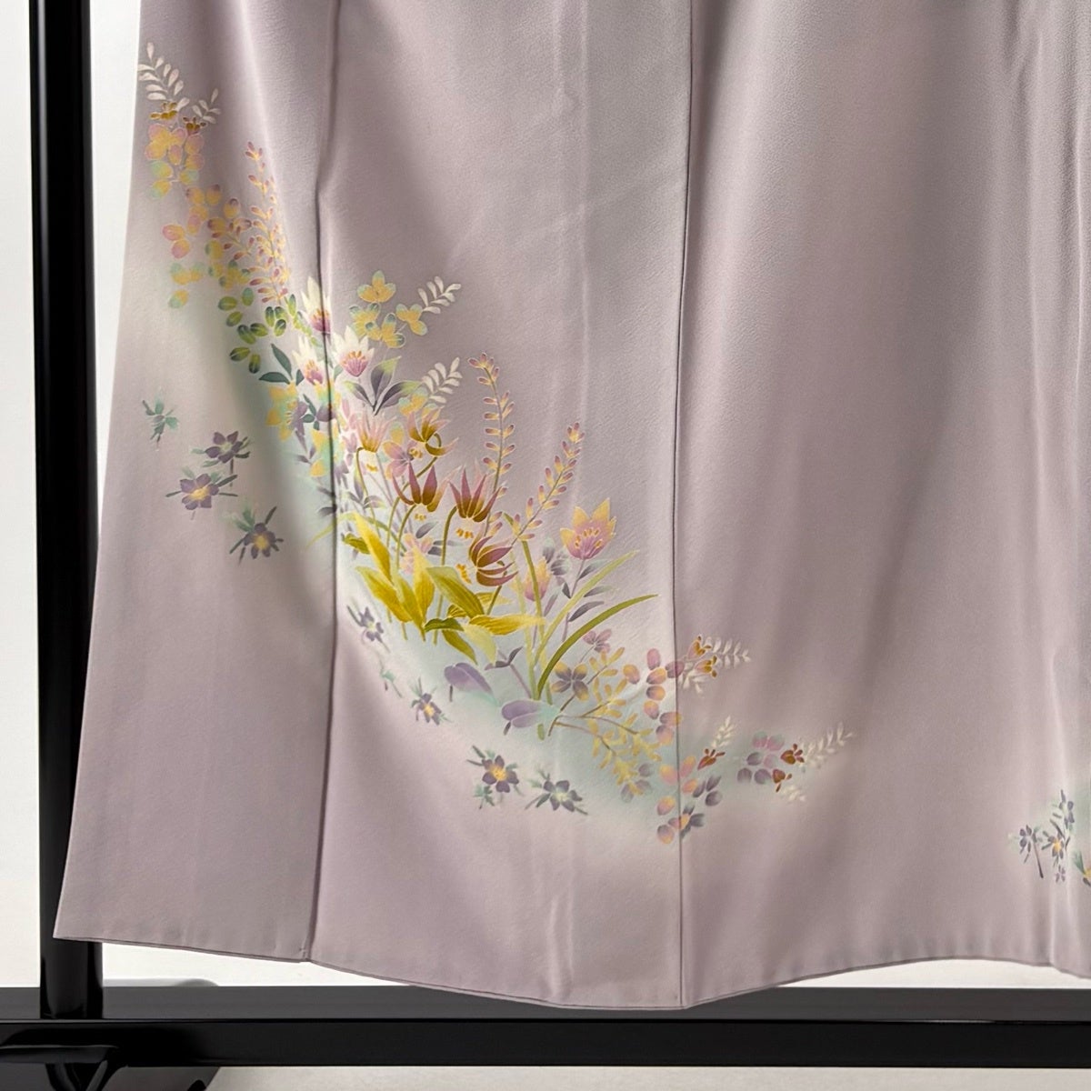 付下げ 身丈154cm 裄丈66.5cm M 袷 稲手明仁 加賀友禅 落款あり 草花