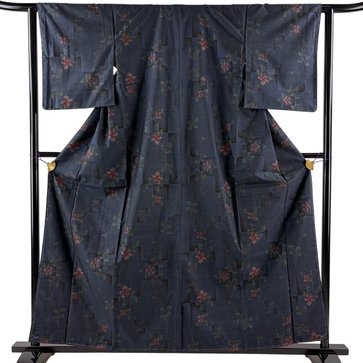美品】 大島紬 身丈161cm 裄丈68.5cm L 袷 名古屋帯セット 証紙あり