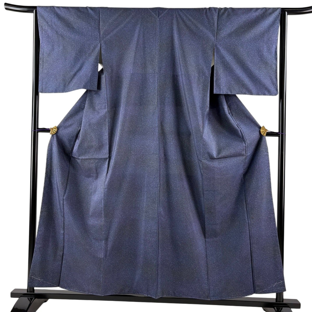 美品】 小紋 身丈165.5cm 裄丈67cm M 袷 幾何学模様 絞り ぼかし 紫