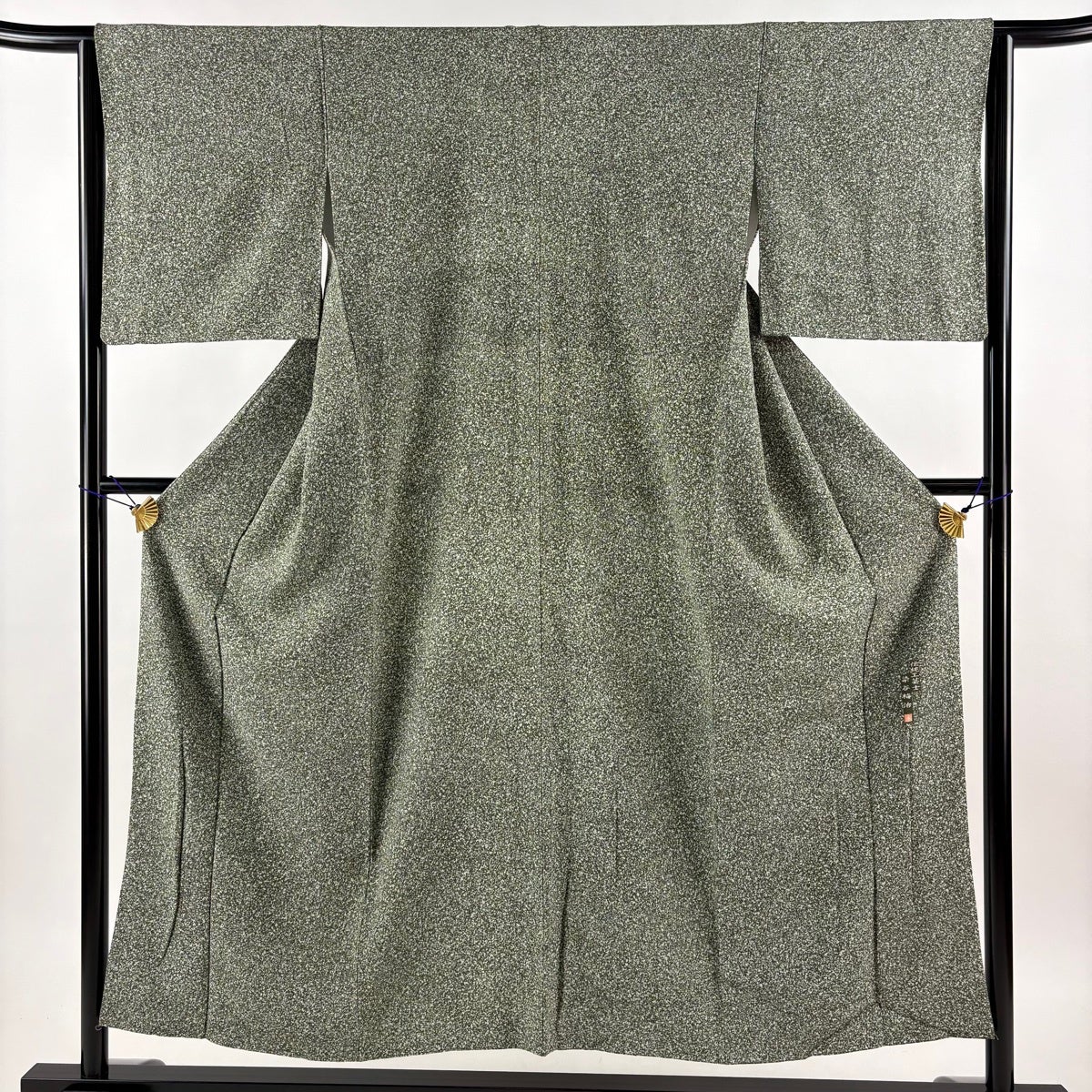 美品】 小紋 身丈157cm 裄丈66cm M 袷 染谷梅治 落款あり 草花 江戸小
