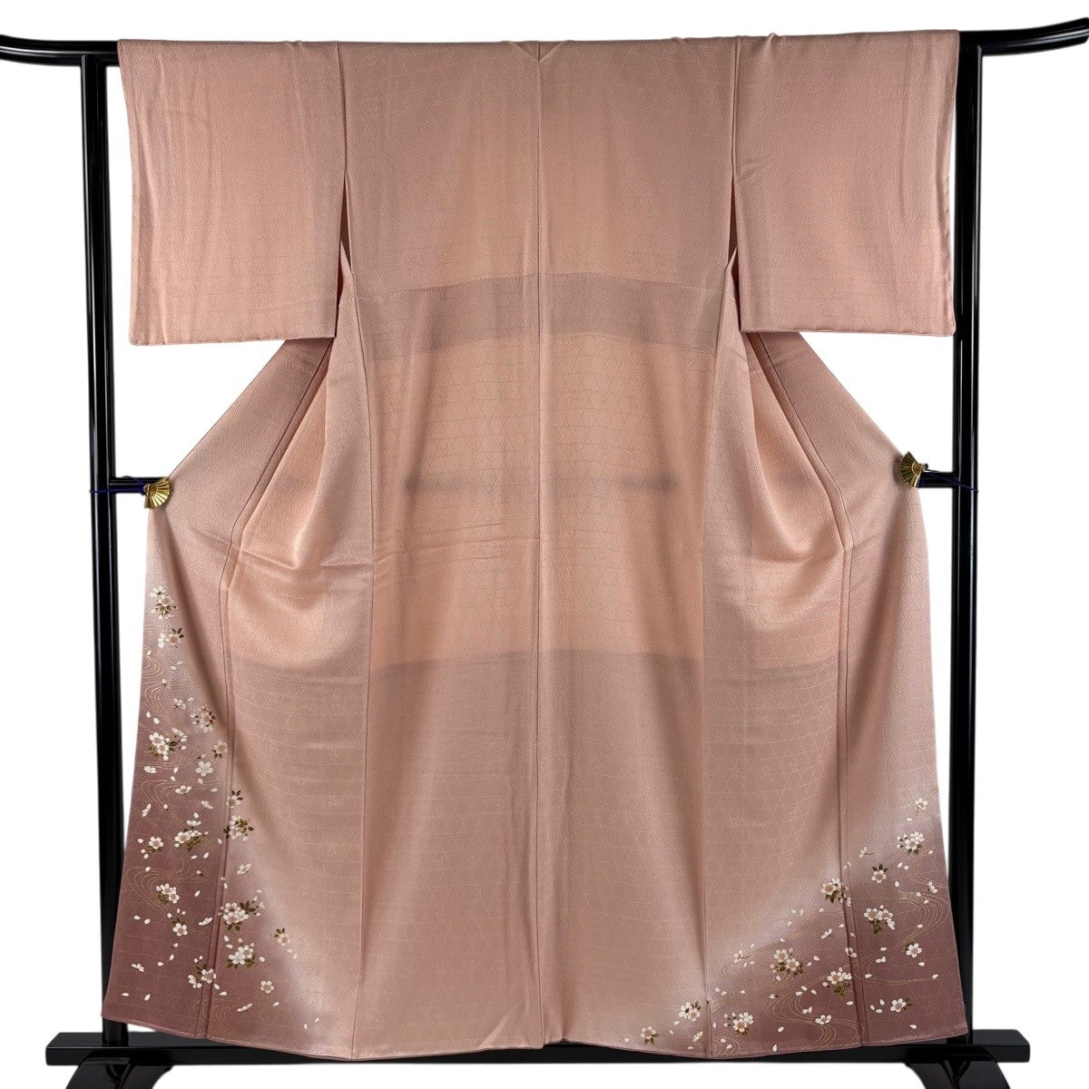 美品】 付下げ 身丈154cm 裄丈63cm S 袷 枝花 流水 螺鈿 金彩 鶯色