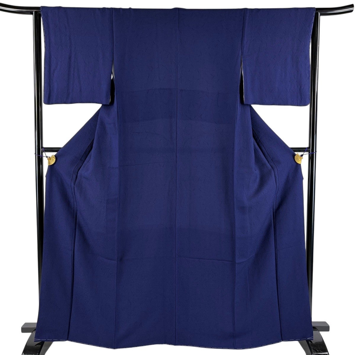 50%OFF 色無地 身丈161cm 裄丈64cm M 袷 地紋 紫 正絹 優品 一つ紋 K50
