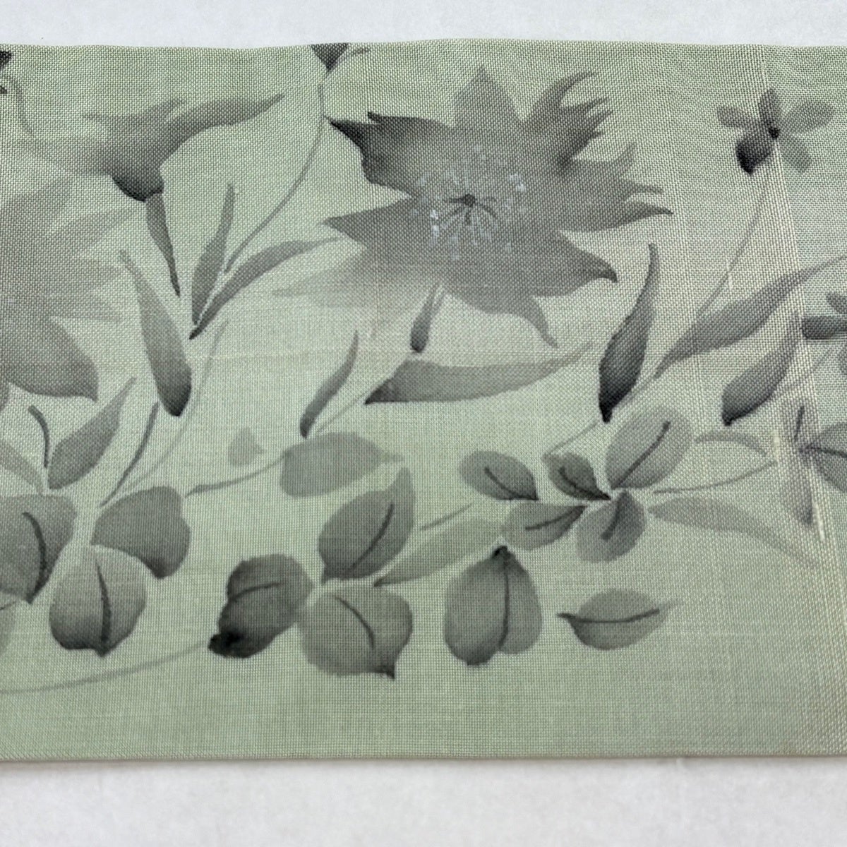 美品】 名古屋帯 秀品 夏帯 草花 ぼかし 薄緑 正絹｜中古・古着