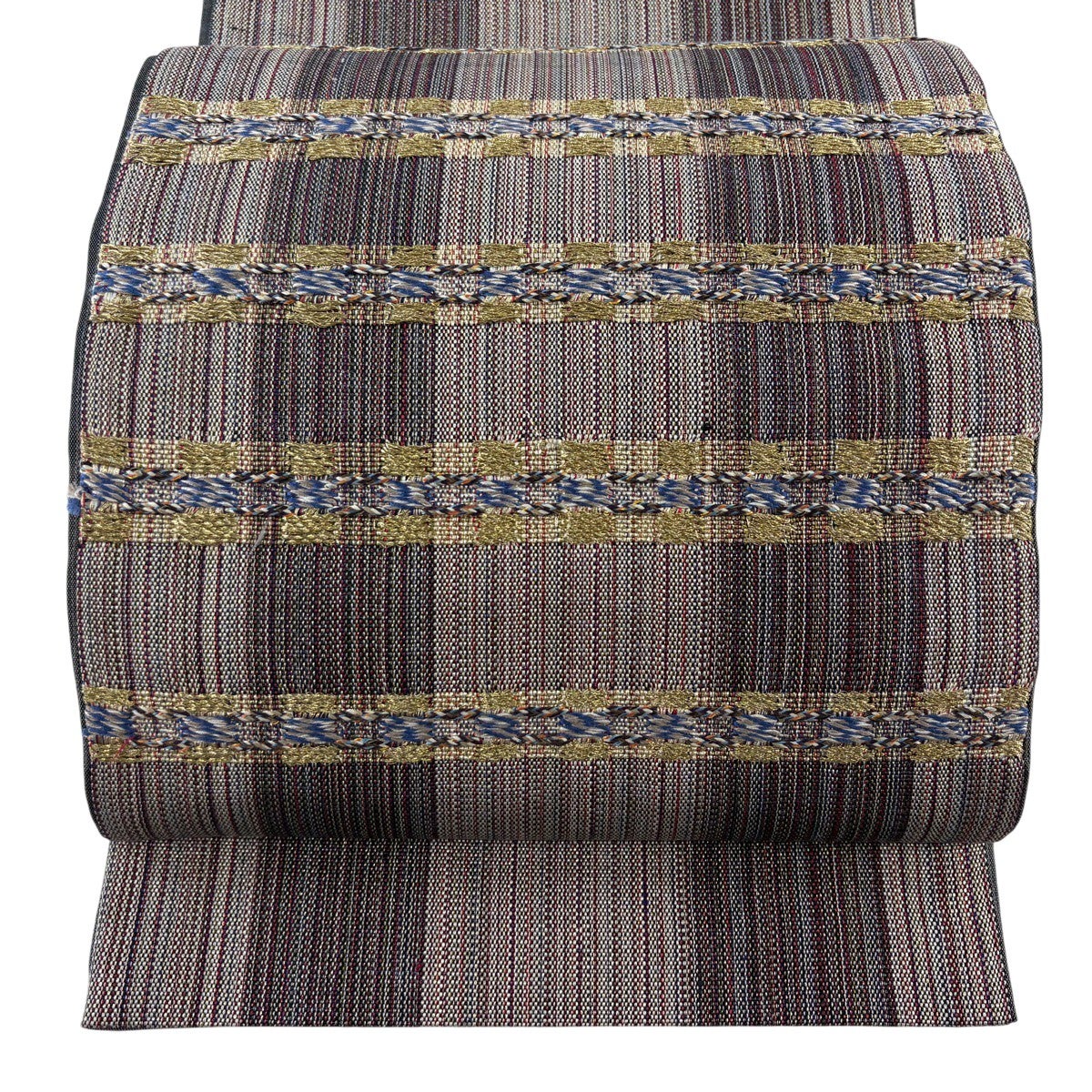 最終価格】 77%OFF 【美品】 袋帯 秀品 幾何学 金糸 ベージュ お太鼓柄