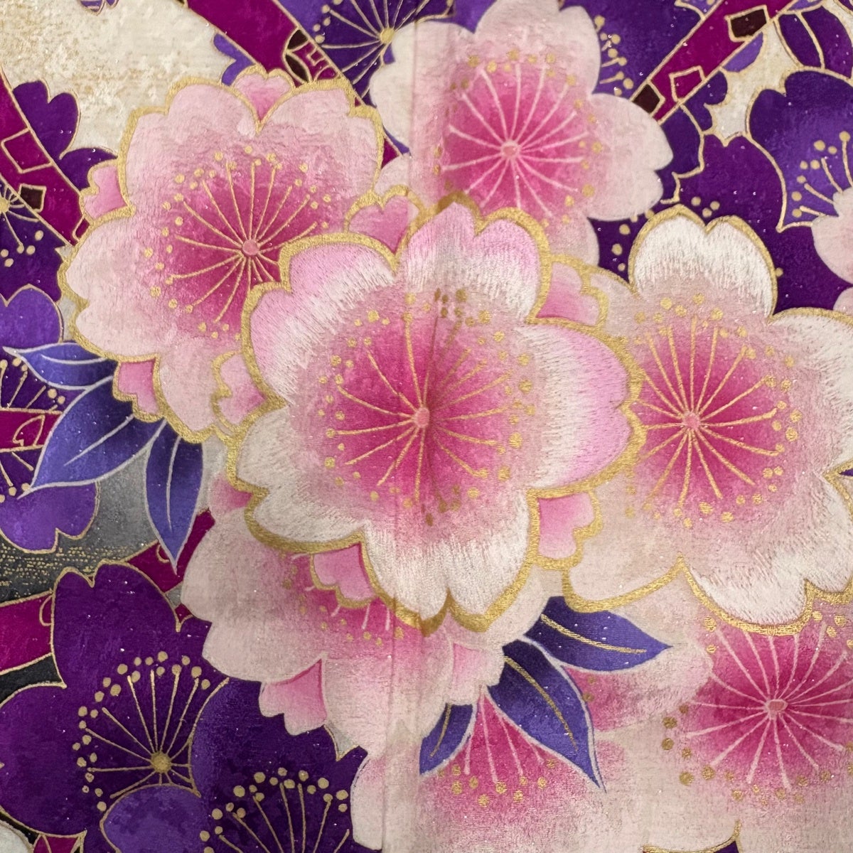 美品】 振袖 身丈165cm 裄丈69.5cm L 袷 桜 蔓帯 金彩 銀通し クリーム