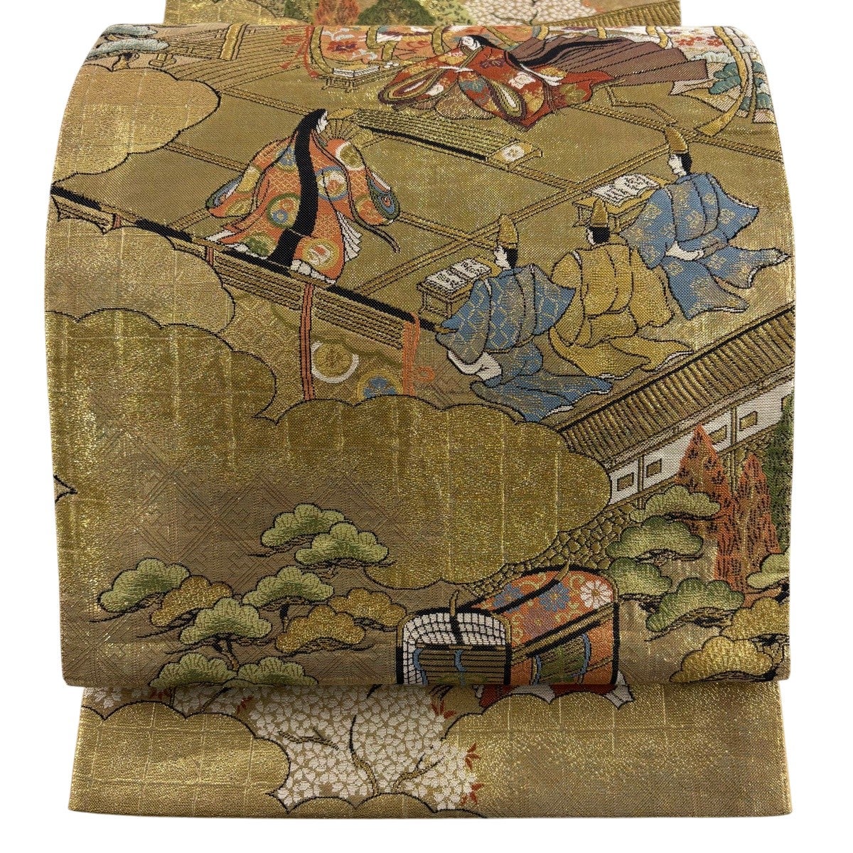 平和屋着物○六通柄袋帯 唐織 草花文 金糸 正絹 逸品 CABA1158hy 2026
