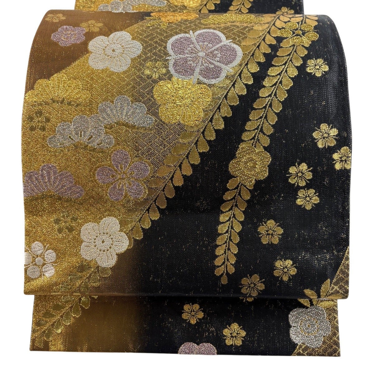 袋帯 秀品 葡萄 笠松 箔 唐織 黒 六通 正絹｜中古・古着・リサイクル 