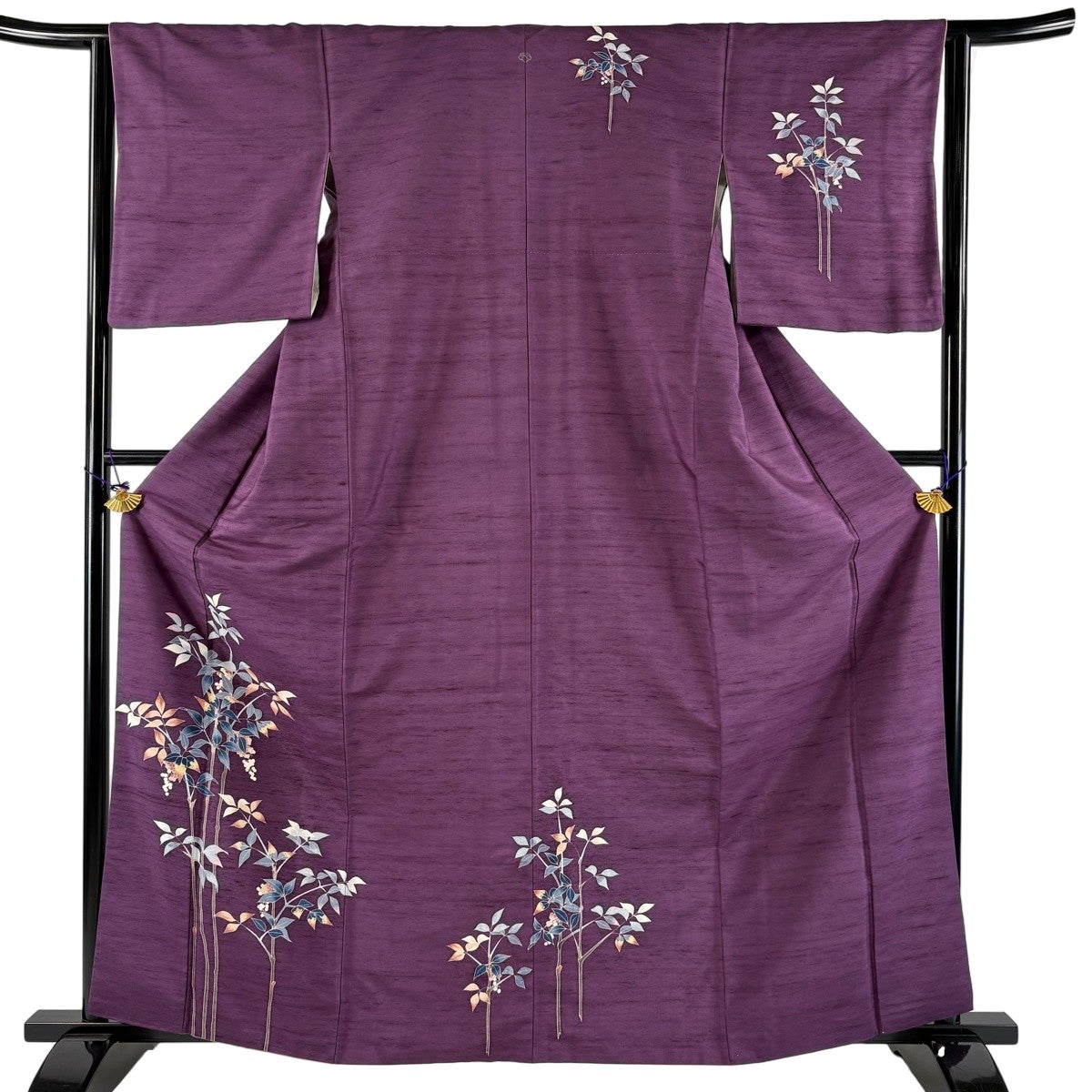 美品】 付下げ 身丈168.5cm 裄丈68.5cm L 袷 紬地 波しぶき 幾何学