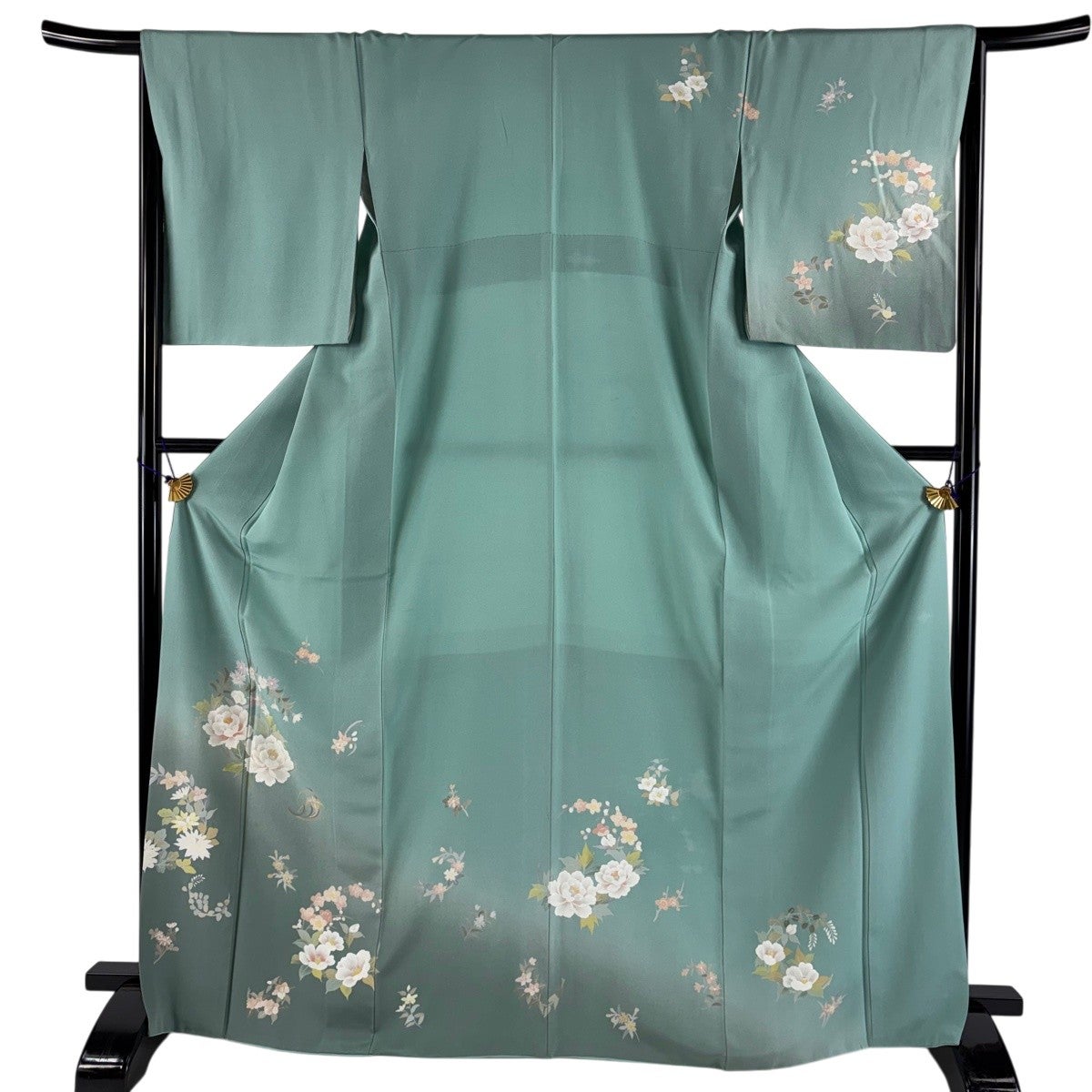 訪問着 身丈157cm 裄丈62.5cm S 袷 扇面 辻が花柄 絞り 薄紫 正絹 秀品